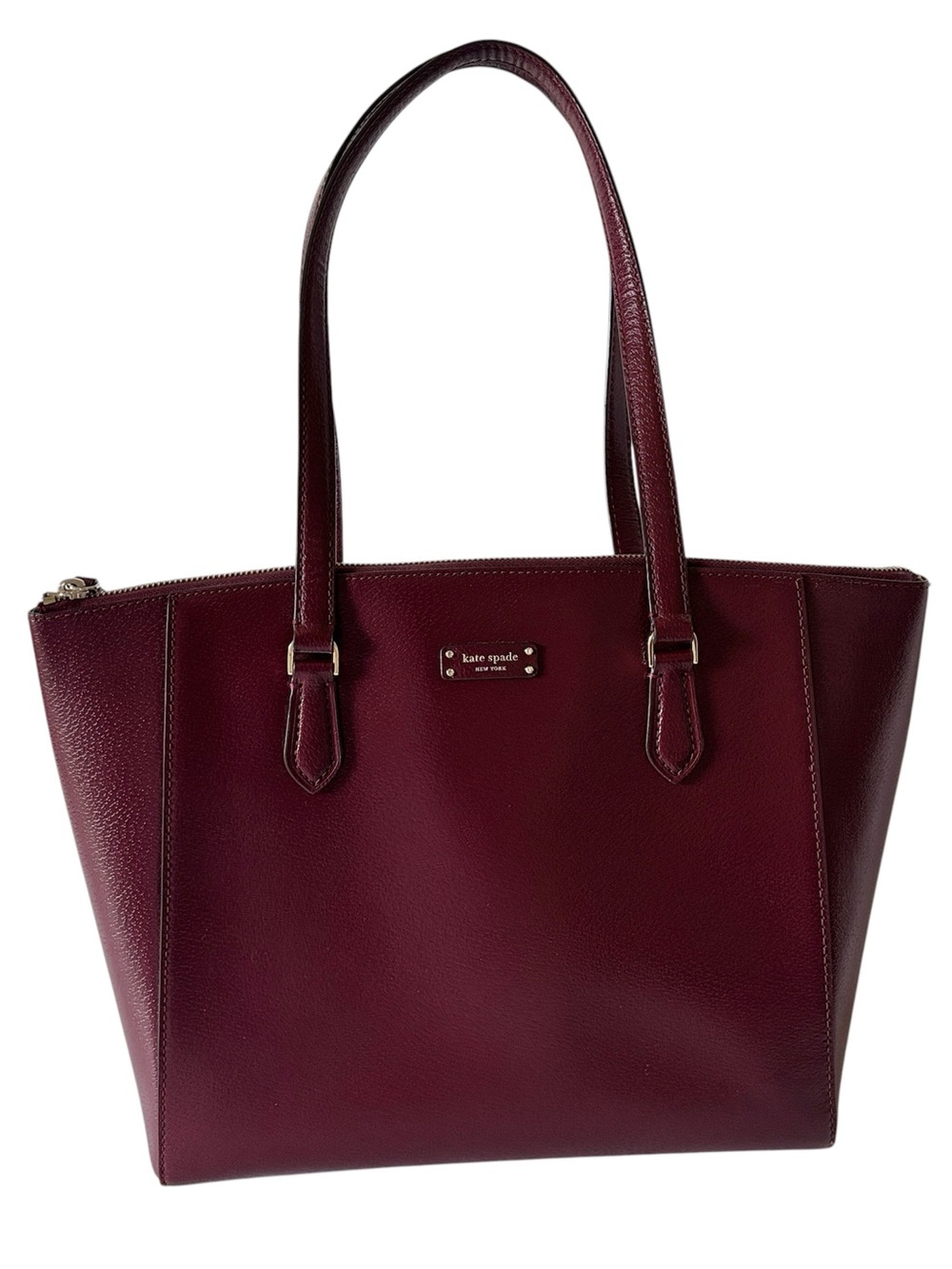 Kate Spade New York Purse Jeanne Medium Leather Laptop Tote Bag Cherrywood Red